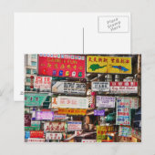 Neonborden in de straten van Hongkong Briefkaart (Voorkant / Achterkant)