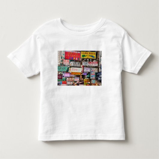 Neonborden in de straten van Hongkong Kinder Shirts (Voorkant)