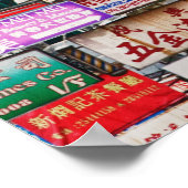 Neonborden in de straten van Hongkong Poster (Hoek)