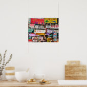 Neonborden in de straten van Hongkong Poster (Keuken)