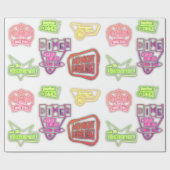  neonborden retro midden eeuw cadeaupapier (Vlak)