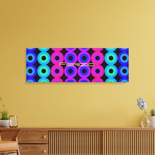 Neoncirkels Canvas Afdruk (Insitu (Woonkamer))