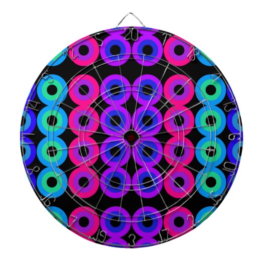 Neoncirkels Dartbord (Voorkant)
