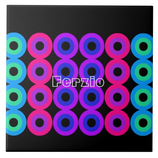 Neoncirkels Tegeltje (Voorkant)