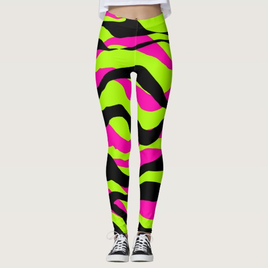 Neoncore Tricolor Dierenprint Zebra Leggings (Voorkant)