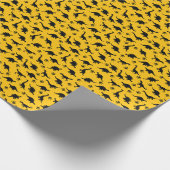 Neondinosaurussen, stedelijk grungepatroon cadeaupapier (Hoek)