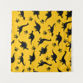 Neondinosaurussen, stedelijk grungepatroon wandkleed (Voorkant (horizontaal))