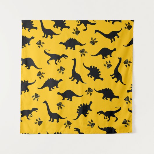 Neondinosaurussen, stedelijk grungepatroon wandkleed (Voorkant)