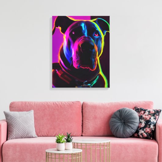 neondog canvas afdruk (Insitu (Woonkamer))