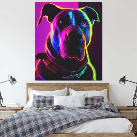 neondog canvas afdruk (Insitu (Slaapkamer))