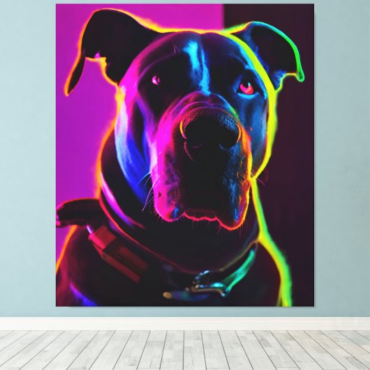 neondog canvas afdruk (Insitu (Houten vloer))