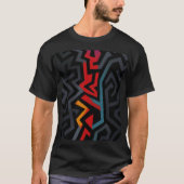 Neonfractuur: Abstract geometrisch labyrint T-shirt (Voorkant)