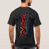 Neonfractuur: Abstract geometrisch labyrint T-shirt (Achterkant)