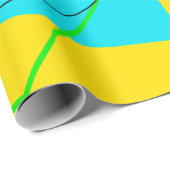 Neongeel en roze spiraalvormig 80s omslagpapier cadeaupapier (Rol Hoek)