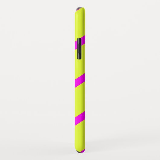 Neongele en levendige roze strepen Case-Mate iPhone case (Achterkant/rechts)
