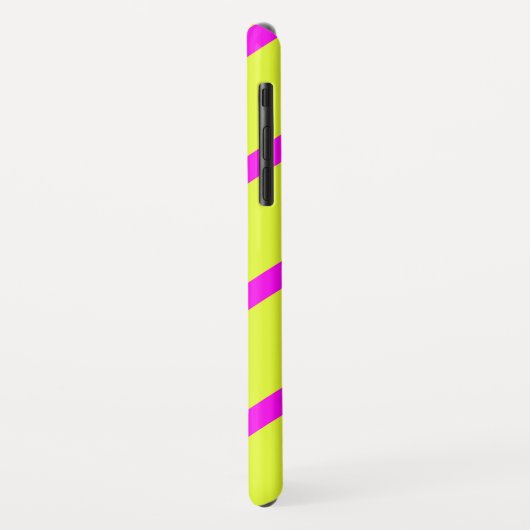 Neongele en levendige roze strepen Case-Mate iPhone case (Achterkant/links)