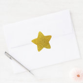 Neongele glitter ster sticker (Envelop)