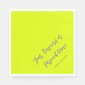 neongele vaste kleur, gepersonaliseerd servet (Voorkant)