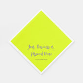 neongele vaste kleur, gepersonaliseerd servet (Hoek)