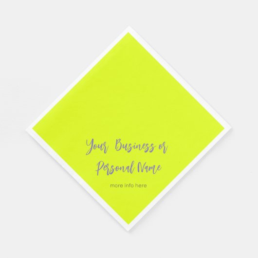 neongele vaste kleur, gepersonaliseerd servet (Hoek)