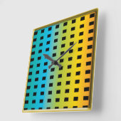 Neongloed in donkerkleurige fluorescentie 2 vierkante klok (Hoek)