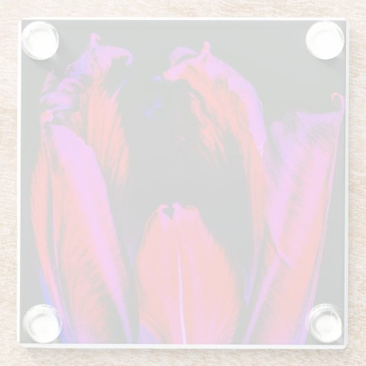 neongloeitulp glazen onderzetter (Achterkant)
