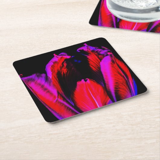 neongloeitulp kartonnen onderzetters (Schuin)