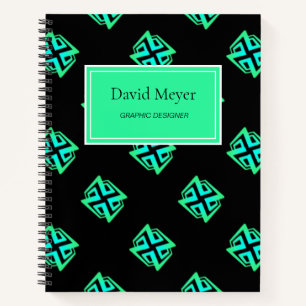 Neongroen abstract zwart notitieboek