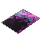 Neongroen en paars creatief schilderij, abstract notitieboek (Linkerzijde)