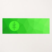 Neongroen geometrisch maaspatroon Monogram Yogamat (Voorkant (horizontaal))