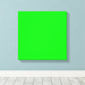 neongroen scherm, helder, effen kleuren koel canvas afdruk (Insitu (Houten vloer))