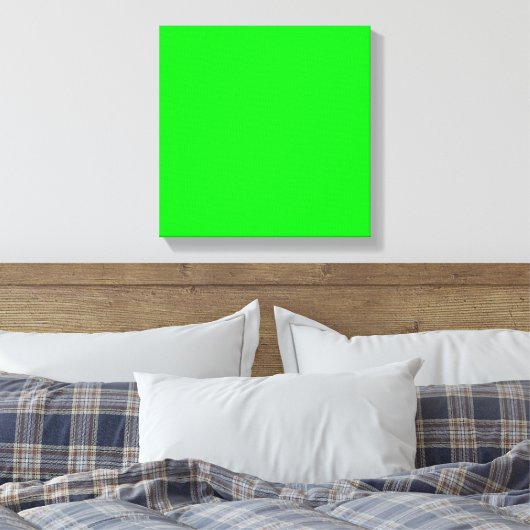 neongroen scherm, helder, effen kleuren koel canvas afdruk (Insitu (Slaapkamer))