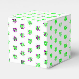 neongroen Sneeuwvlokpatroon met witte ster Bedankdoosjes