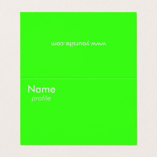 neongroen visitekaartje (Buitenkant ongevouwen)