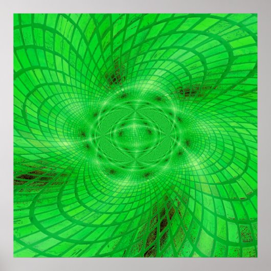 neongroene abstractie poster (Voorkant)