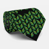 Neongroene bladeren - fractal, stropdas (Opgerold)