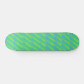 neongroene en blauwe strepen skateboard (Horizontaal)