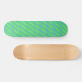 neongroene en blauwe strepen skateboard (Horizontaal)