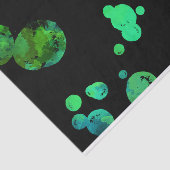Neongroene en zwarte polkstip/bubbels tissuepapier (Detail)