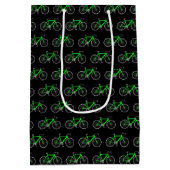 neongroene fiets op zwart medium cadeauzakje (Achterkant)