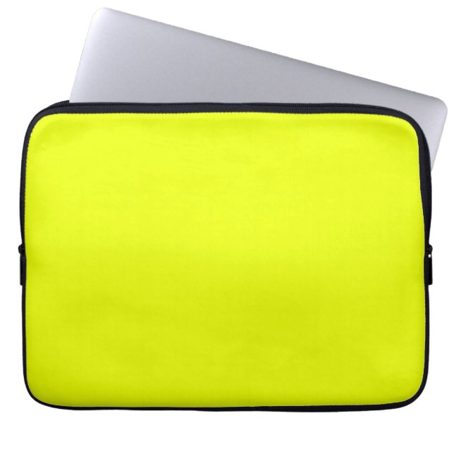 neongroene fluorescerende vaste kleur laptop sleeve (Voorkant)