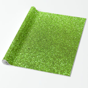 Neongroene glitter cadeaupapier