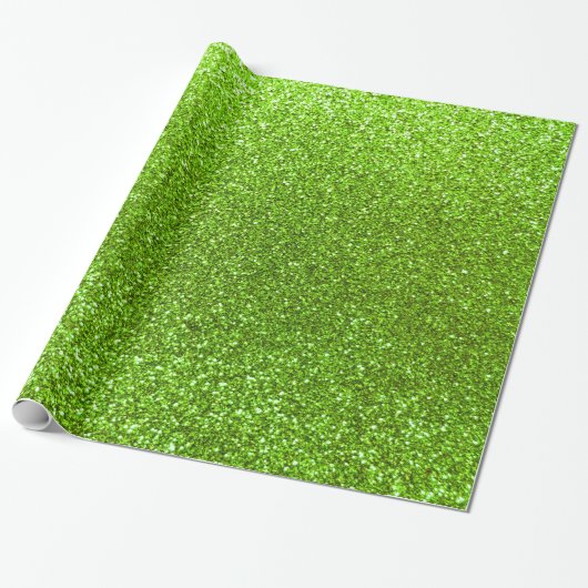 Neongroene glitter cadeaupapier (Uitgerold)