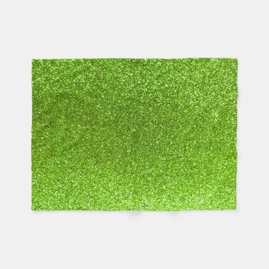 Neongroene glitter fleece deken (Voorkant (Horizontaal))