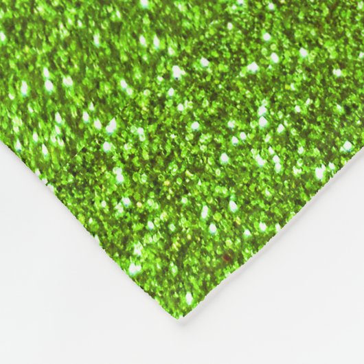 Neongroene glitter fleece deken (Hoek)