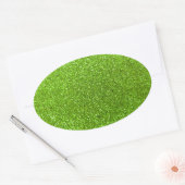 Neongroene glitter ovale sticker (Envelop)