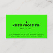 neongroene monogram-ster visitekaartje (Achterkant)
