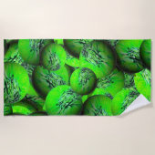 Neongroene planeten in 3D-optica Strandlaken (Voorkant)