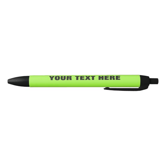 Neongroene promotiepen met gepersonaliseerde tekst zwarte inkt pen (Bodem)