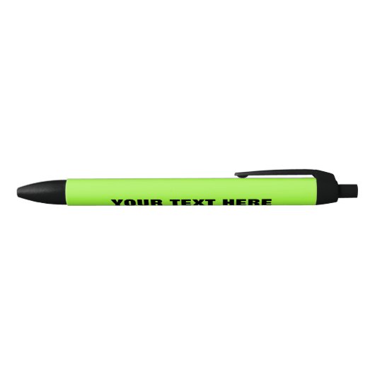 Neongroene promotiepen met gepersonaliseerde tekst zwarte inkt pen (Bovenkant)